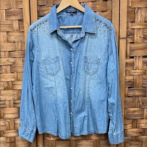 Linea Domani Studded Denim Shirt